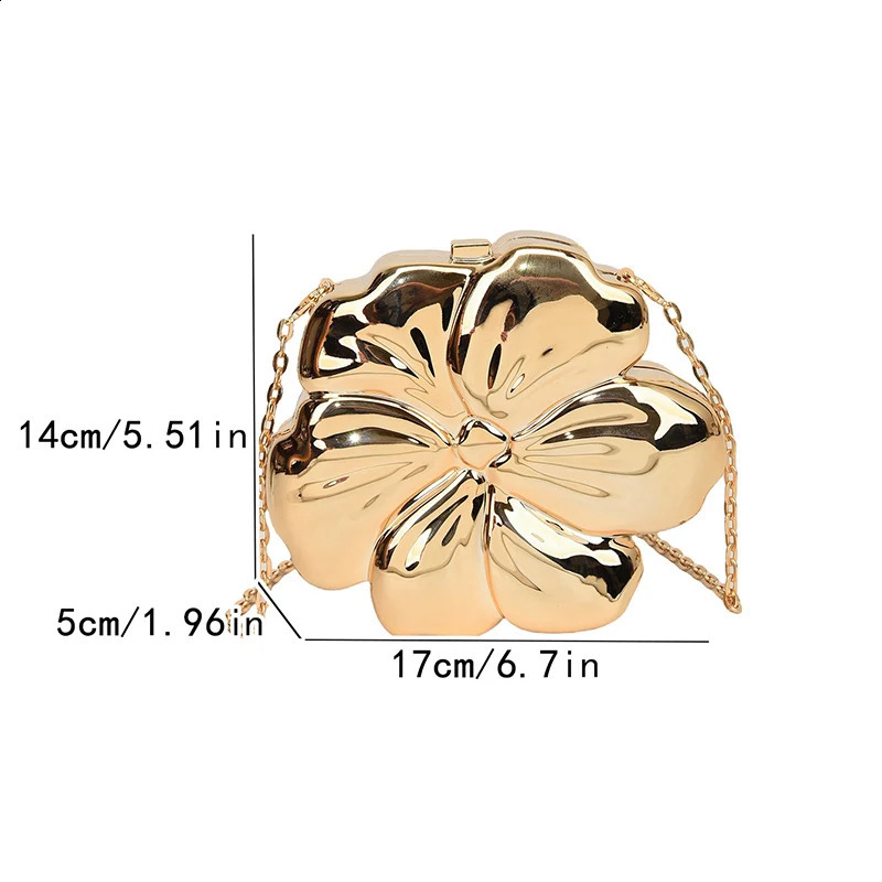 Flower Bag Womens Evening Bags Party Clutch PVC Coin Purse Female Crossbody Sling Wallet Mini Handbag with Removable Chain 240722