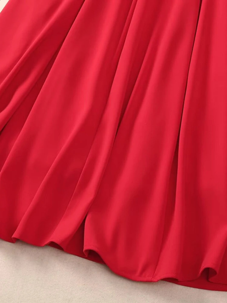 ZJYT Elegant Womens Party Dresses Long Sleeve Fashion Autumn Clothes Bowknot Stand Collar Midi Dress Vestidos Femininos 240712