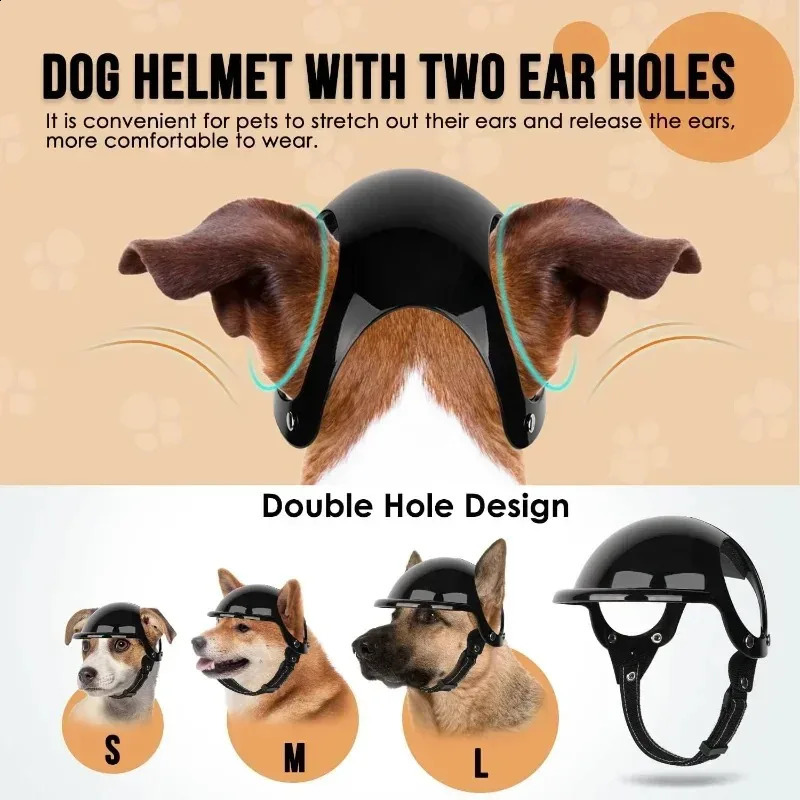 Small t Motorcycle Helmet with Ear Holes Sport Dog Hard Hat Outdoor Bike Doggy Cap for Dogs and Cat 240722 Free shipping