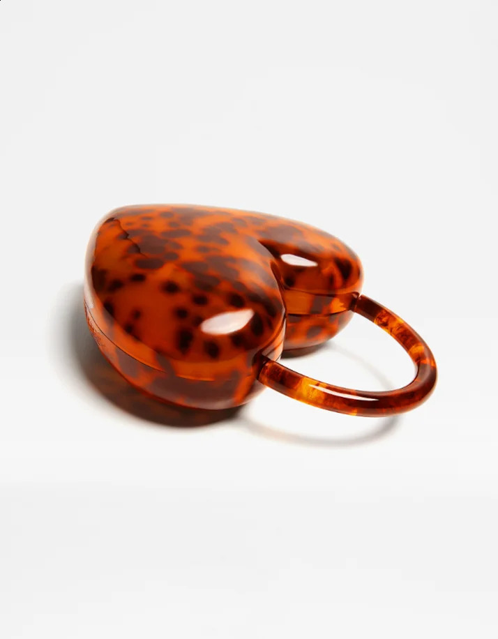 DHXJ Acrylic heart bag women evening party cute amber dot color purse clutch handbag wholesale 240722