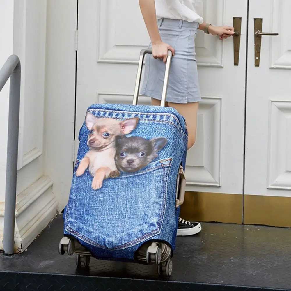 3D Luggage Protective Cover Cat Dog 18-28 Inch Trolley Suitcase Dust Cover Elasticity Animal Pattern Suitcase Case CoversXJ240723