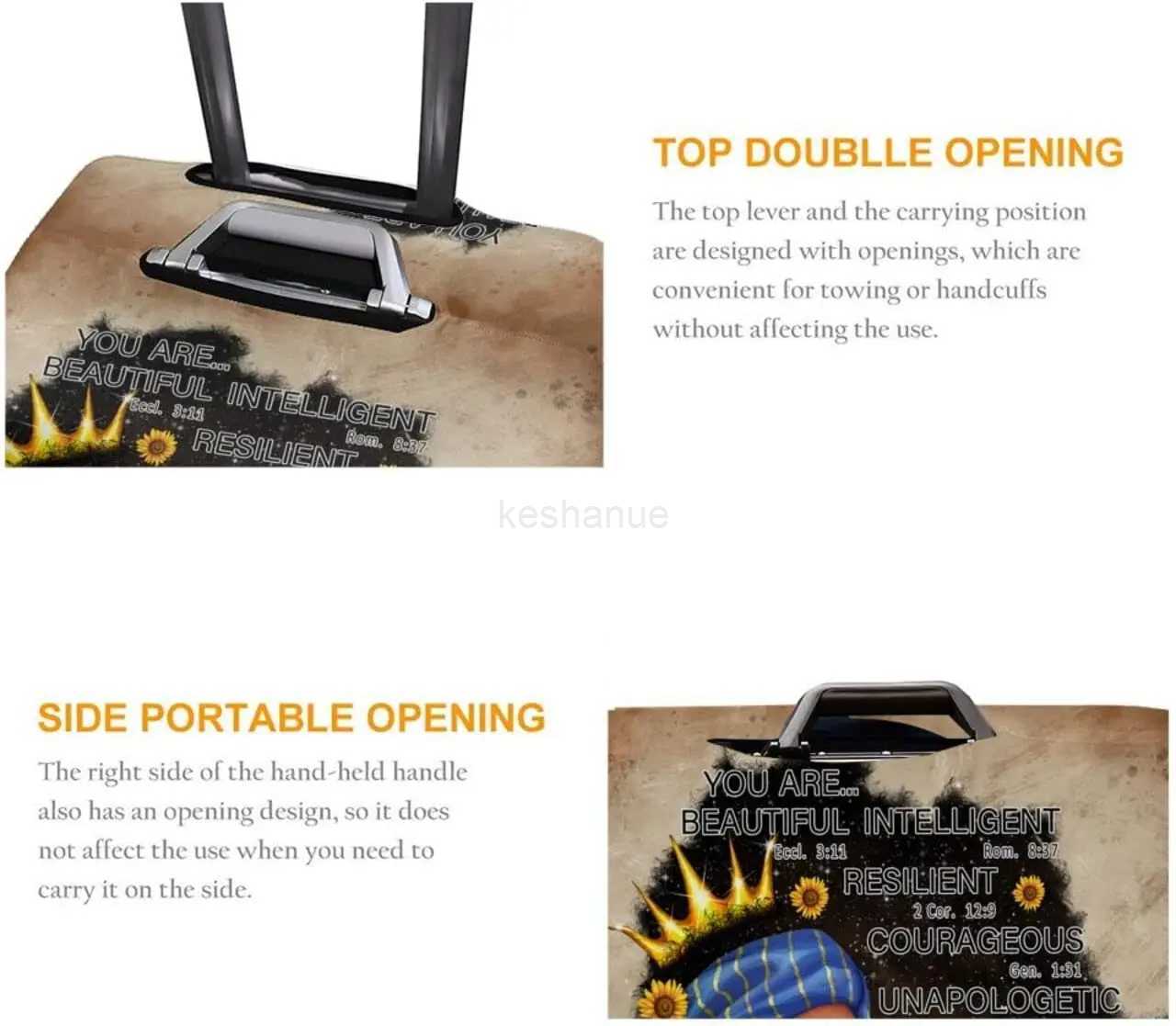 Afro Woman Luggage Cover Black Girl Travel Suitcase Protector Elastic Anti-Scratch Washable Baggage Cover Suitable L 25-28 InXJ240723