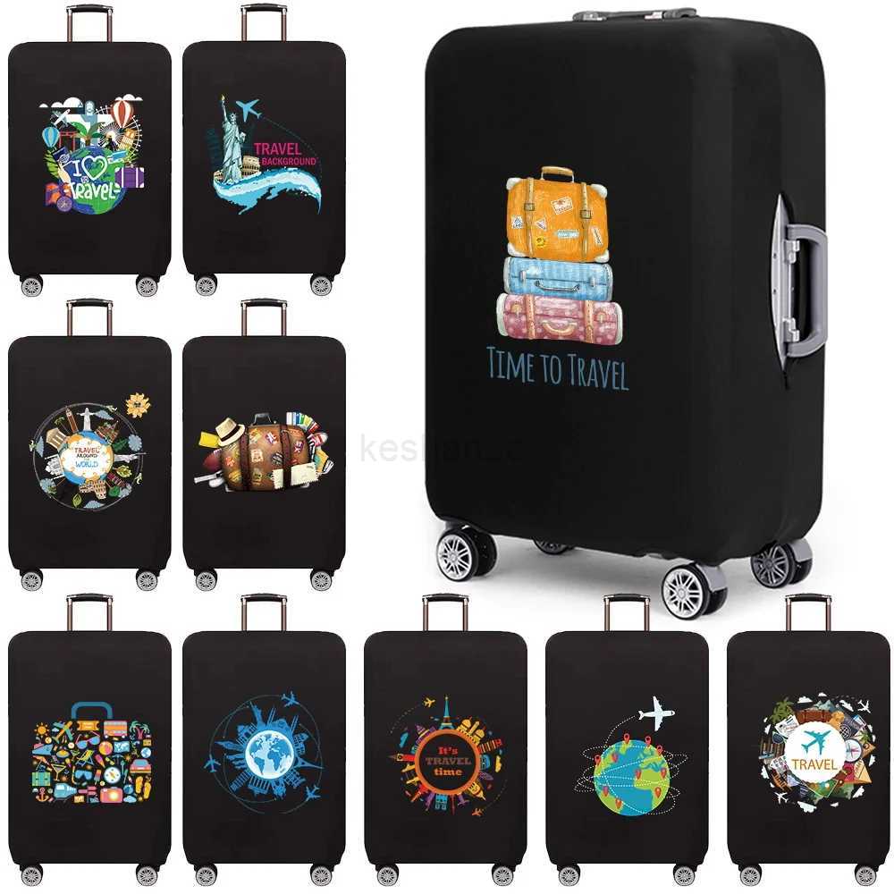 Luggage Cover Travel Print Suitcase Protector Baggage Dust Case Cover Suitable for 18-32 Elastic Suitcase Case Travel OrganizerXJ240723