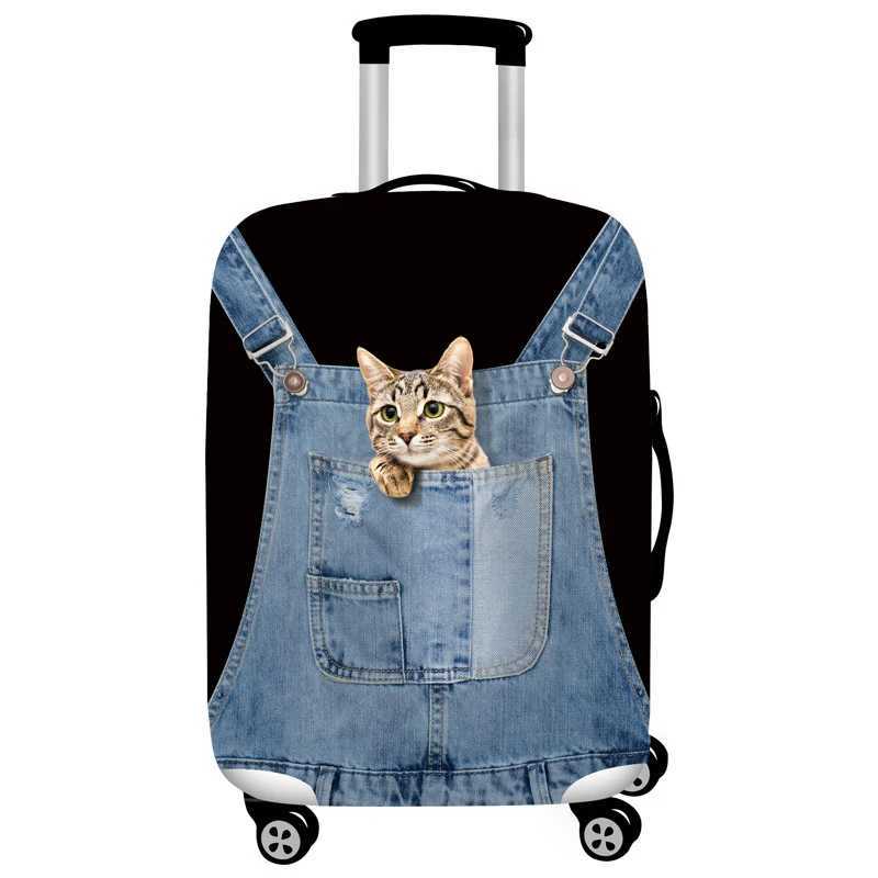 Designer 3D Cute Cat Luggage Cover Thicken Elastic Luggage Protective Cover Travel Accessories for 18-32 Inch Trolley Case CoverXJ240723