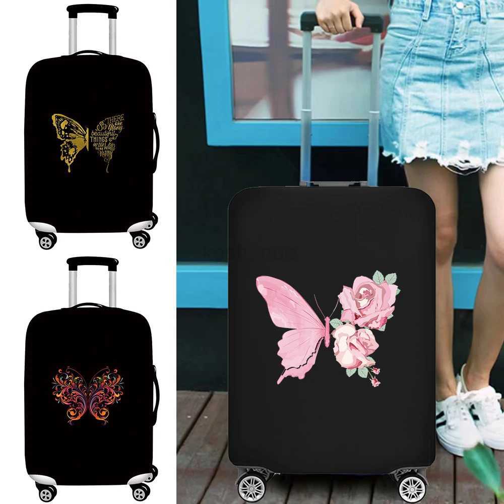 Fashion Travel Suitcase Luggage Cover for 18-32 Inch Stretchy Protective Covers Butterfly Print Traveling Accessories NecessaryXJ240723
