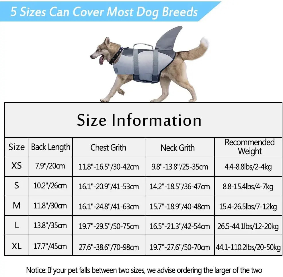 Pet Dog Safety Swimsuit Dog Life Jacket Ripstop Dog Lifesaver Shark Vests With Rescue Handle For Swimming Pool Beach Boating 240722