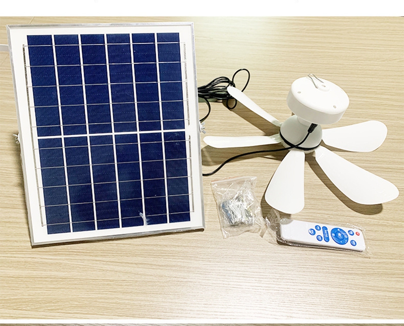 Portable Charging Household High Wind Solar Powered Ceiling Fan Light for Outdoor Camping