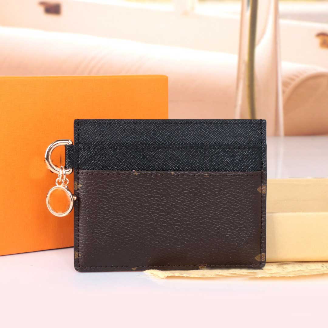2025--High quality Designer - holders card holder wallet women charms business bank wallet with gold round floral mini pures samll wallets