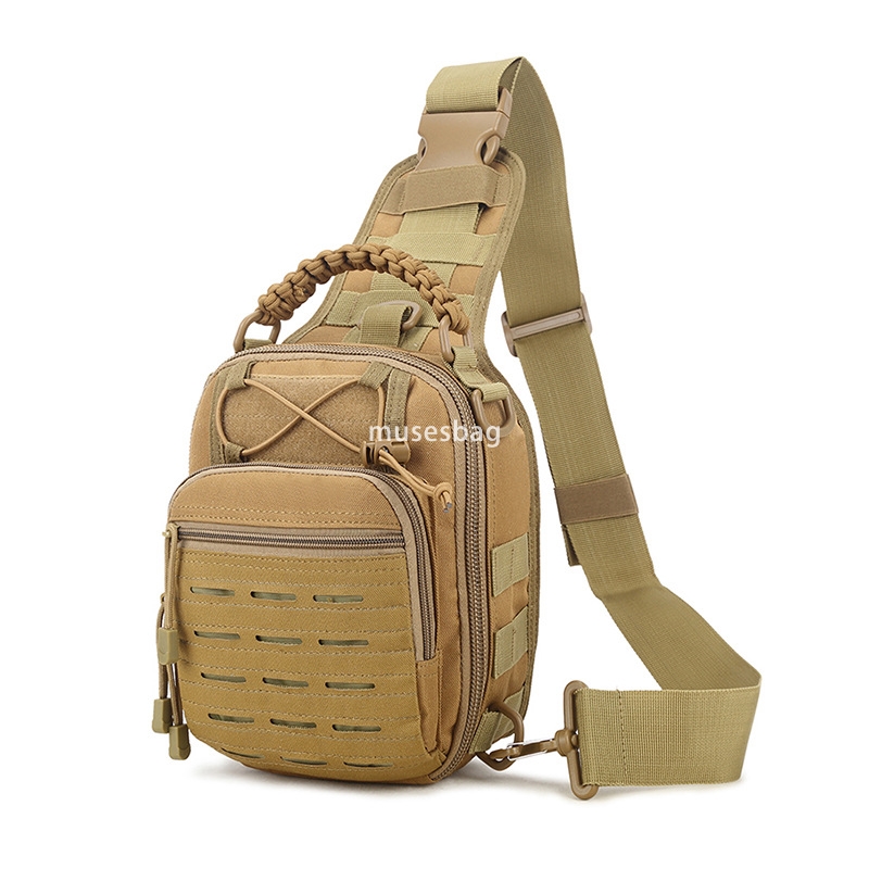 Sports outdoor tactical camouflage chest bag molle laser crossbody bag military fan hanging bag manufacturers direct supply