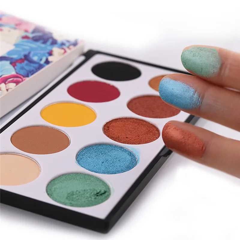 POPFEEL 10 color eye shadow cosmetics matte eye shadow palette shimmer suit professional color pigment matte flash eye shadowW240730