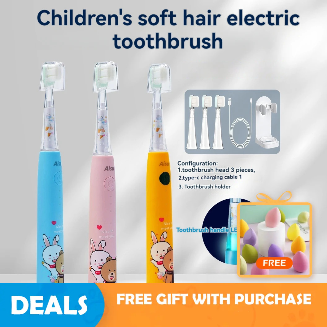 Children's electric toothbrush ultrasonic intelligent type-c rechargeable DuPont Soft bristles sensitive baby 3-12 years old F618-30