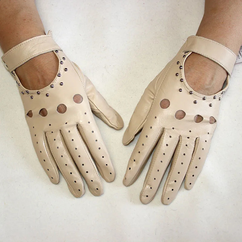 Summer Leather Driving Driver Full Finger Gloves Women Unlined Thin Fashion Spring and Autumn Motorcycle Riding Sheepskin Gloves 240713