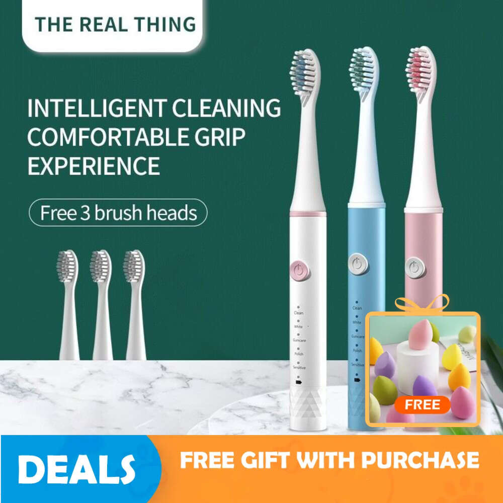 Jianpai Blue Pink Adult 5-gear Mode USB Charging IPX7 Waterproof Sonic Electric Toothbrush F618-15
