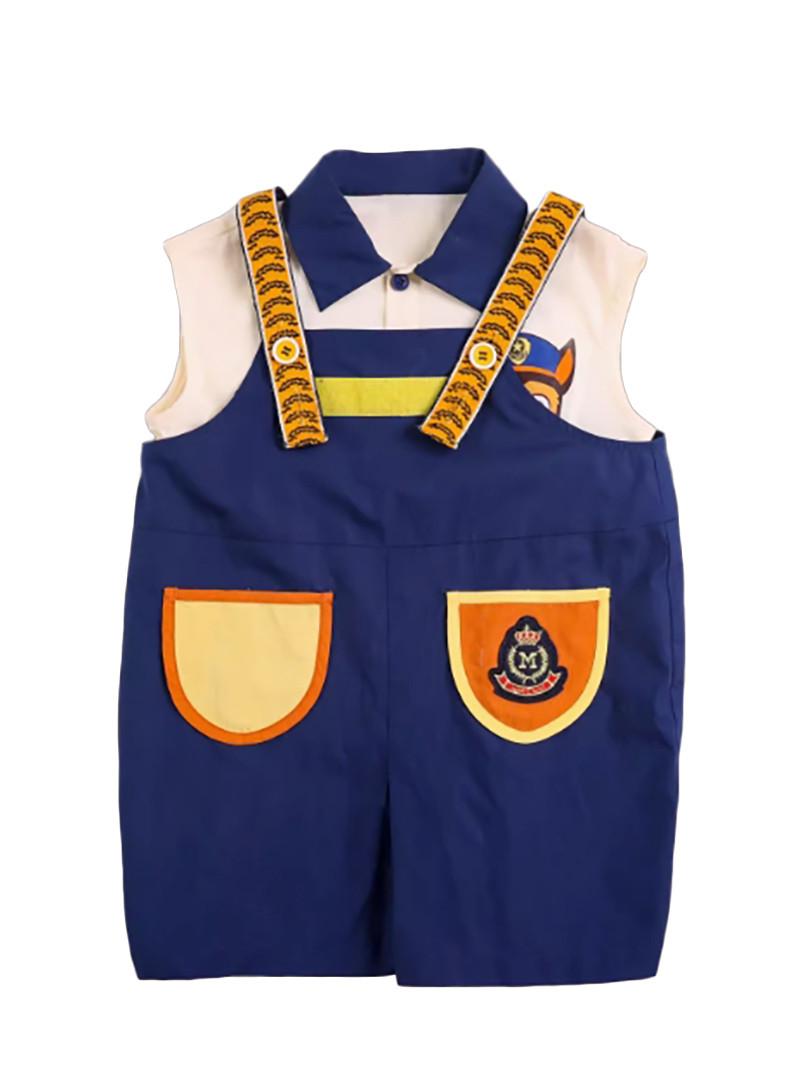 Children's summer light luxury customized boy's polo shirt short-sleeved three-piece set lapel detachable back fisherman pants free bag