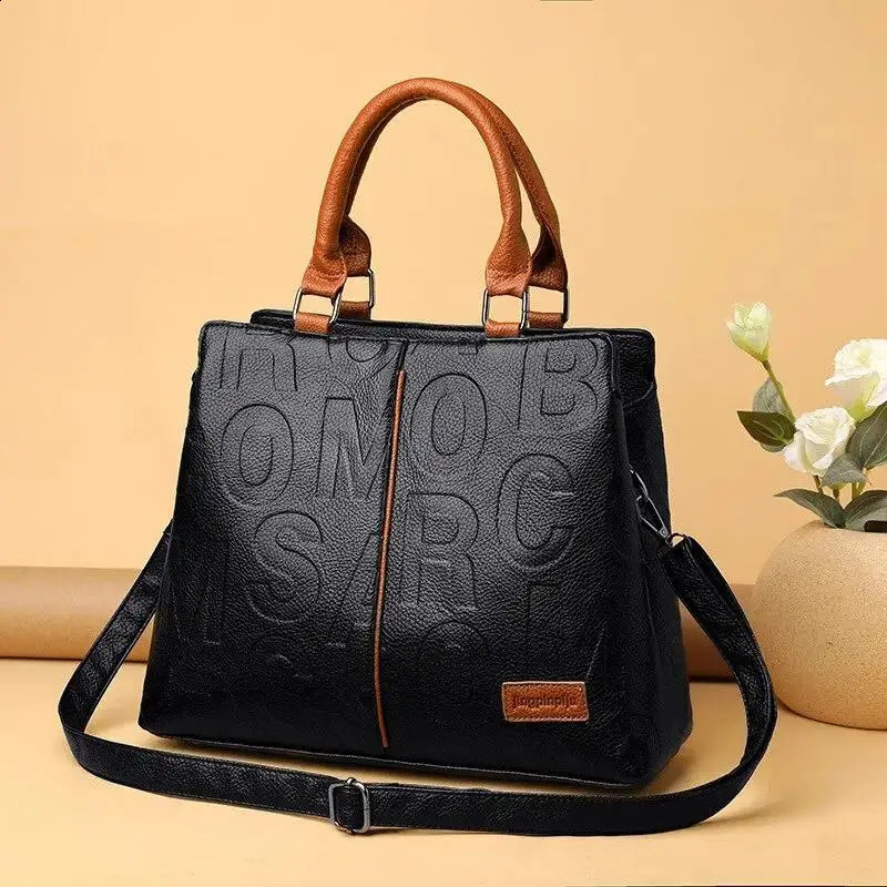 PU Leather Casual Crossbody Bags for Women Ladies Tote Handbag Female Large Capacity Travel Shoulder Bag 240820