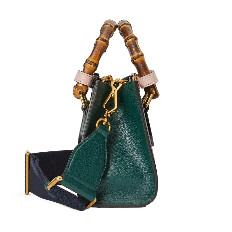 Handbag Women's Shoulder Bag Made of Genuine Leather Material, Bamboo Handle, Magnet Buckle Opening and Closing Method, Super Large Capacity