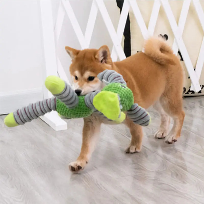 Indestructible Large Dog Sound Squeaky Toys Animals Shape Pet Soft Plush Chew Molar Training Toy Puppy Bite Teeth Dental Toys 240723