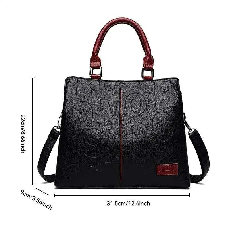 PU Leather Casual Crossbody Bags for Women Ladies Tote Handbag Female Large Capacity Travel Shoulder Bag 240820