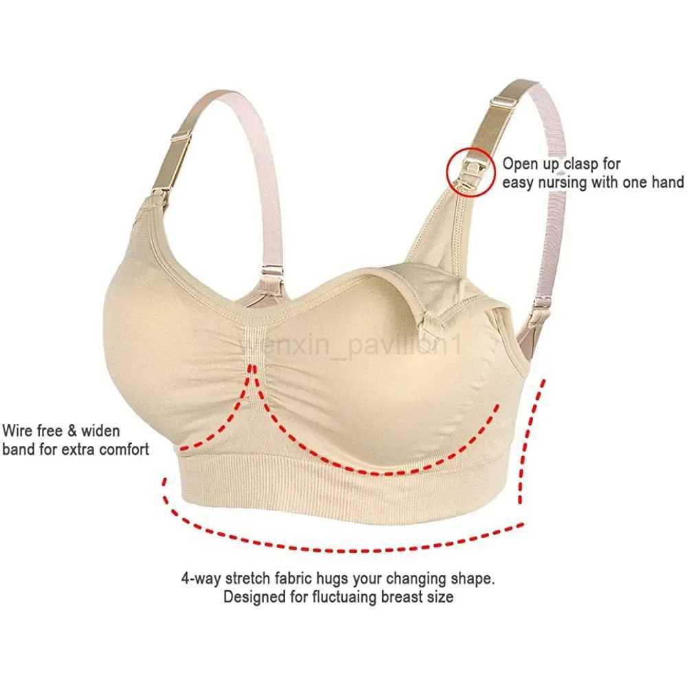 Maternity Bras Wirefree Nursing Bra Pregnancy Clothes Prevent Sagging Breastfeeding Womens Breathable lactancia BraXJ240724