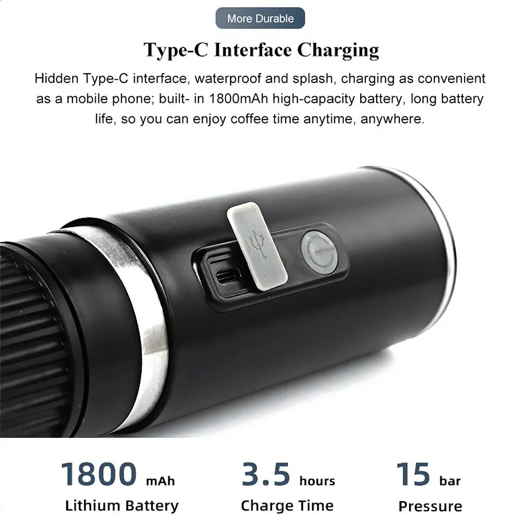 3 in 1 Portable Coffee Maker Fast Charging Electric Italian Coffee Machine Outdoor Travel Coffee Mixer for Nespresso Accessories 240724