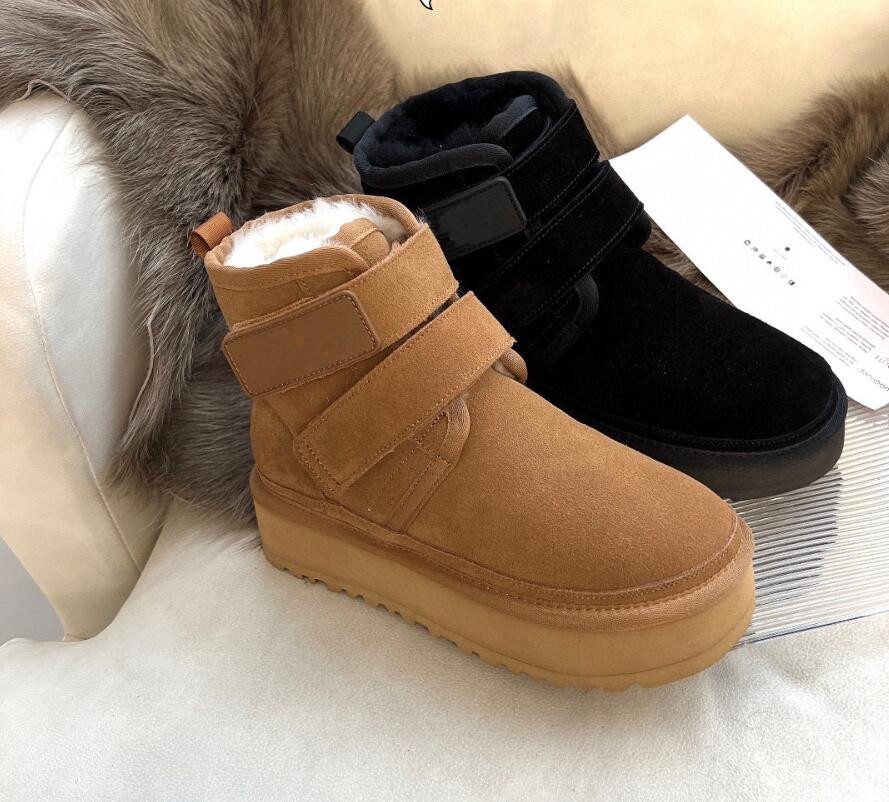 Tasman Slippers Tazz mustard seed Chestnut Thick bottom Fur Slides Sheepskin Classic Ultra Mini Platform Boot Winter Women Men Slip-on snow boots