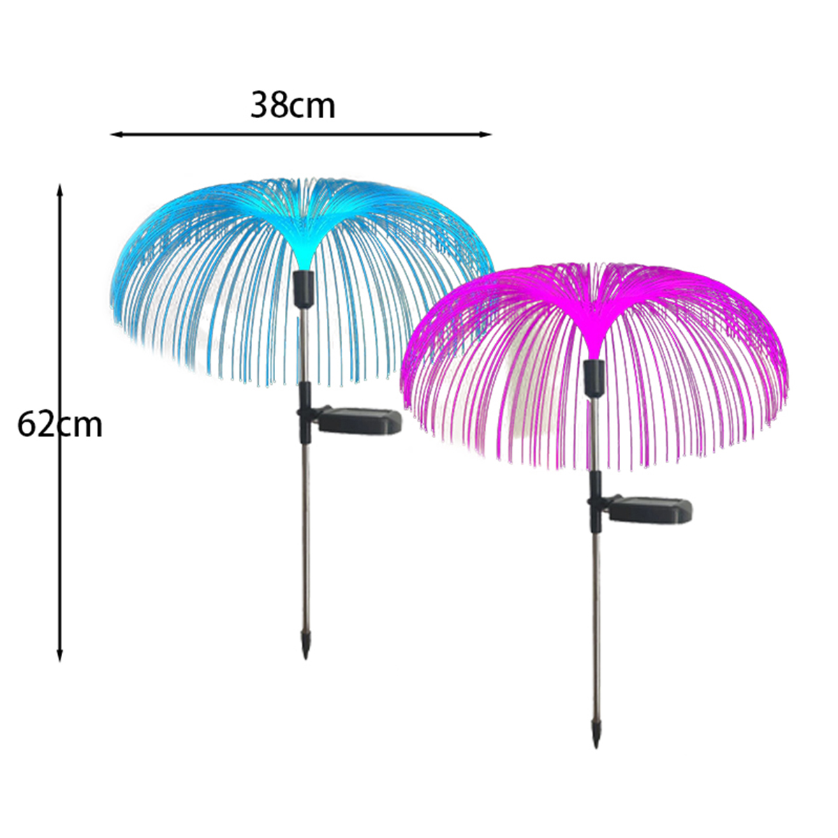 Solar Single Layer Fiber Optic Jellyfish Lights Outdoor Patio Ambient Light Garden Decoration Landscape Lights