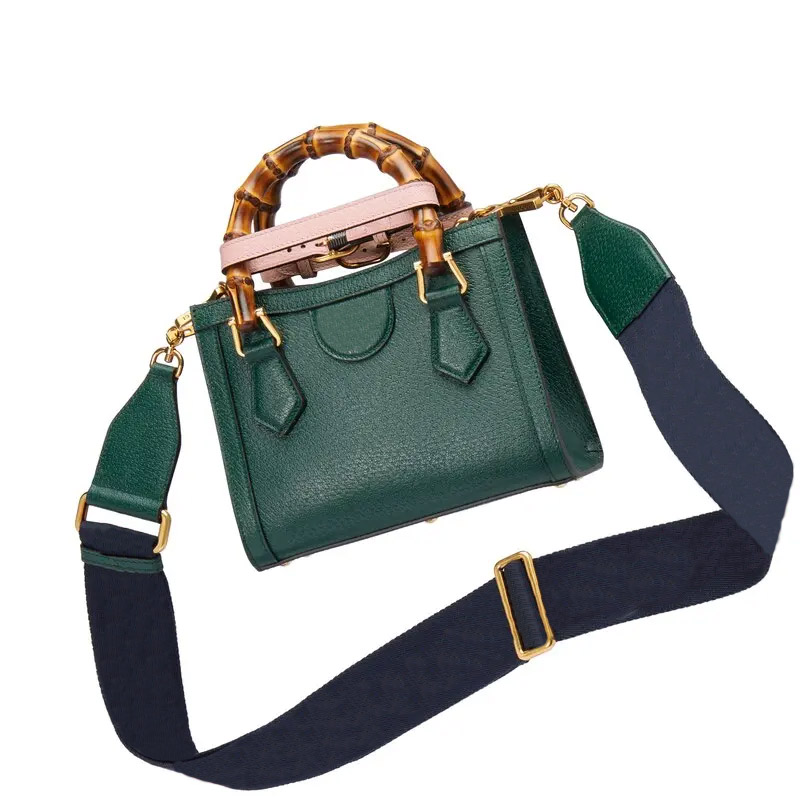 Handbag Women's Shoulder Bag Made of Genuine Leather Material, Bamboo Handle, Magnet Buckle Opening and Closing Method, Super Large Capacity