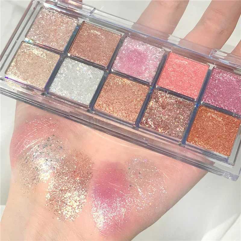 ROTO acrylic matte glitter 10 color eye shadow palette lasting shimmer eye shadow makeup palette naked smoke eye shadow pigmentW240730