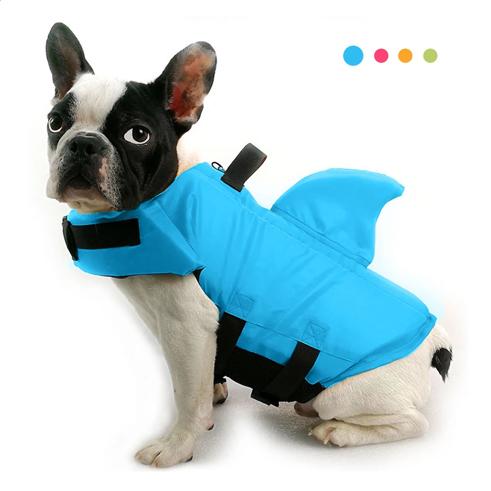 Shark Dog Life Jacket Enhanced Buoyancy Small Dogs Swimming Clothes Safety Vest with Handle for Medium Large Dogs Surfing 240723