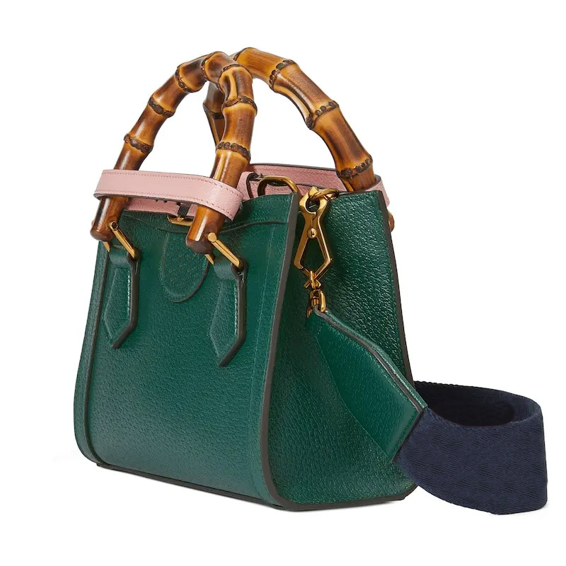 Handbag Women's Shoulder Bag Made of Genuine Leather Material, Bamboo Handle, Magnet Buckle Opening and Closing Method, Super Large Capacity