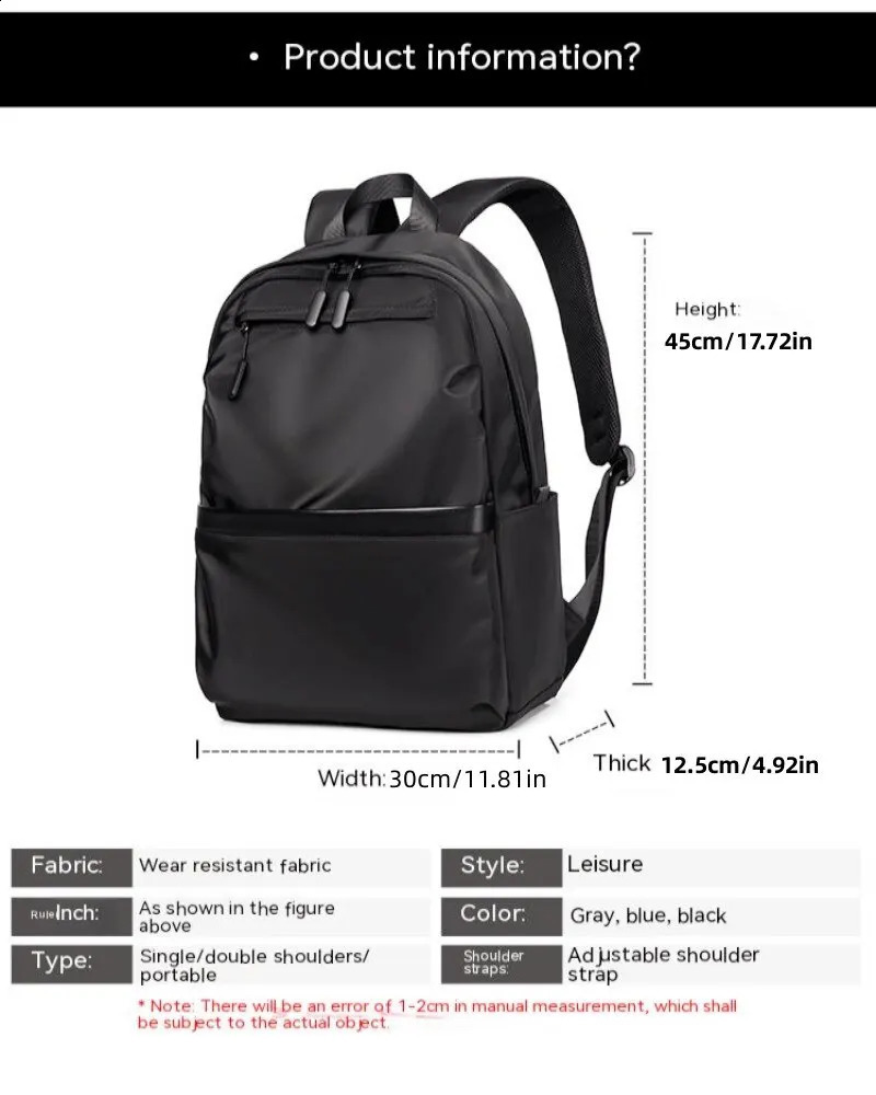 Backpack Men Business Backpack Laptop Bag Student Bag Travel Bag Backpack 240724