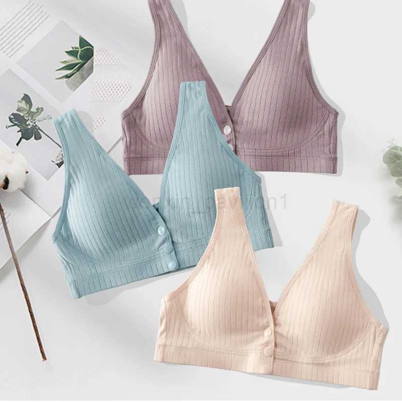 Cotton Nursing Bra Maternity Thin Section Undershirt Breastfeeding Underwear Without Steel Ring Front Open Buckle Breathable PosXJ240724