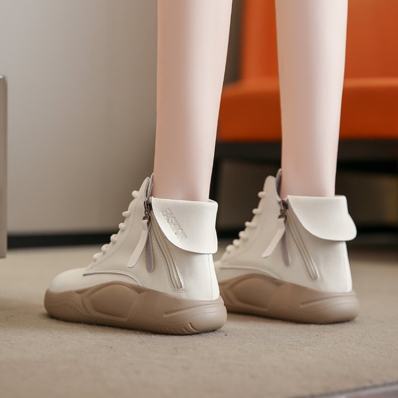 2024 Fashion Women's Chunky Heels Casual White Shoes: Versatile and Durable
