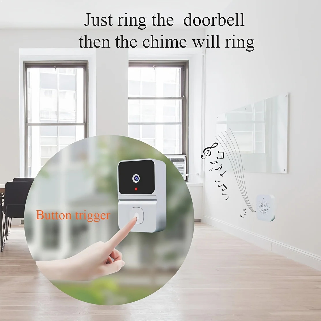 T23 intelligent visual doorbell two-way intercom night vision remote monitoring security system Wifi video doorbell 240716