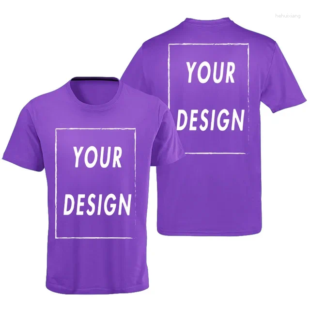 Men's T Shirts Custom Tshirt Front Back Print Professiona Logo Text Po Male Personalized Premium Gifts T-shirt EU Size Cotton2024
