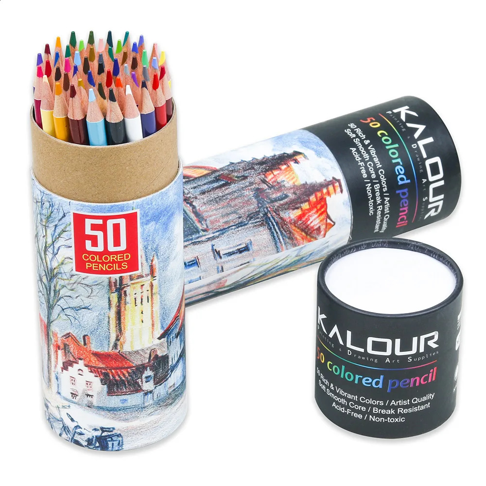 KALOUR Color Pencil Set 5072120 Acid Free and Non Toxic Circuit Breaker Pen Tip Painting Tool Artist Art Supplies 240722