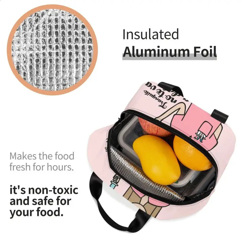 Enfermera En Apuros Doctor Nurse Lunch Bag Womens Portable Cooler Thermal Insulation Box Picnic Storage Food Bento 240724