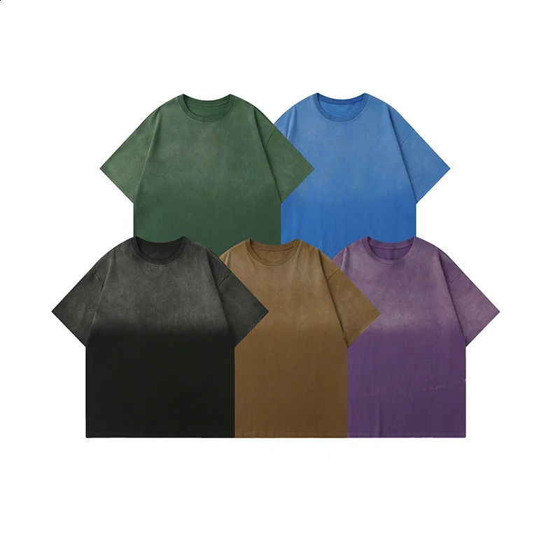 NXXTRESS Acid Washed to Make Old Tie Dye T Shirt Man Vintage Cotton T shirts Streetwear Soft Tees Girl Loose Short Sleeve Tops 240724