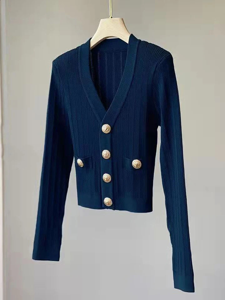 Small Fragrant Women Knit Sweater Cardigan Coat Korean Fashion Causal Knitwear Spring Elegant Jacket Loose Vintage Outwear 240723