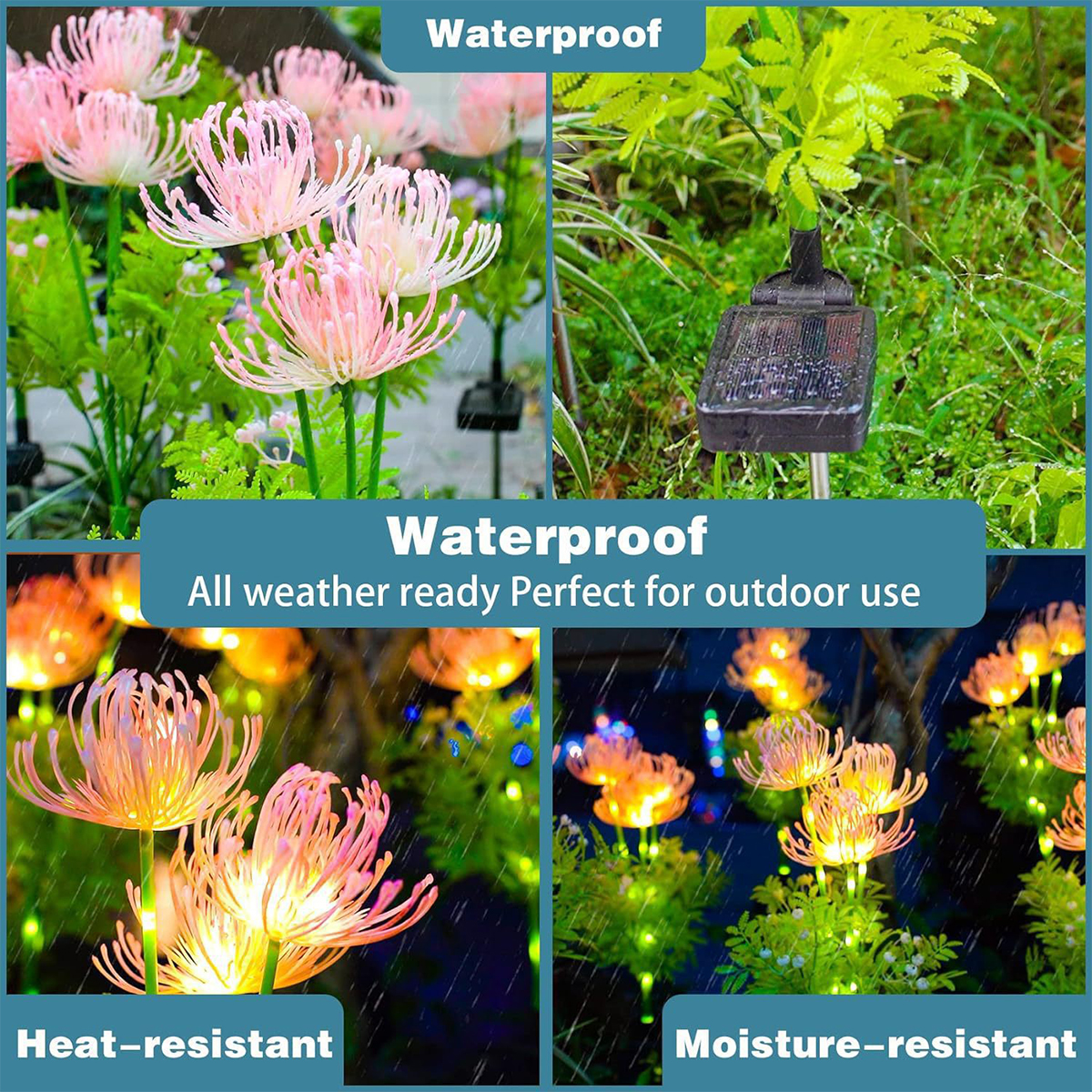 Solar Pisan flower new countryside plant flower light ground plug outdoor garden plug ground light led lawn light