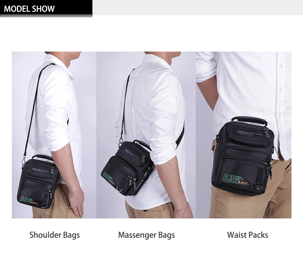 3707 Men Messenger Running Bags Casual Multifunction Small Travel Waterproof Shoulder Waist Packs Military Crossbody 240723