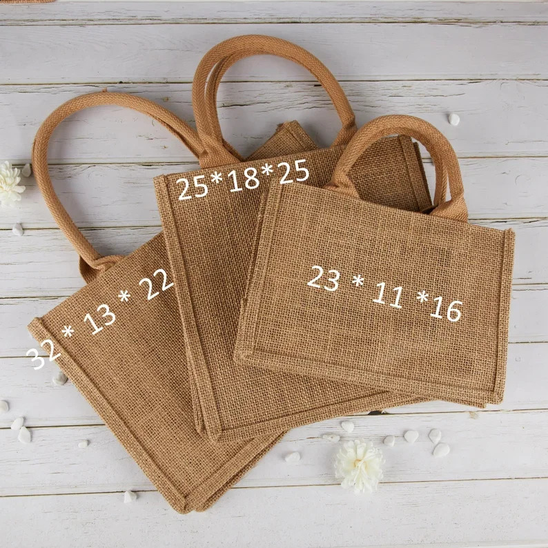 Personalised Beach Bag Personalized Name Jute Bags Flower Girl Wedding Party Market Shopping for Women Custom 240723