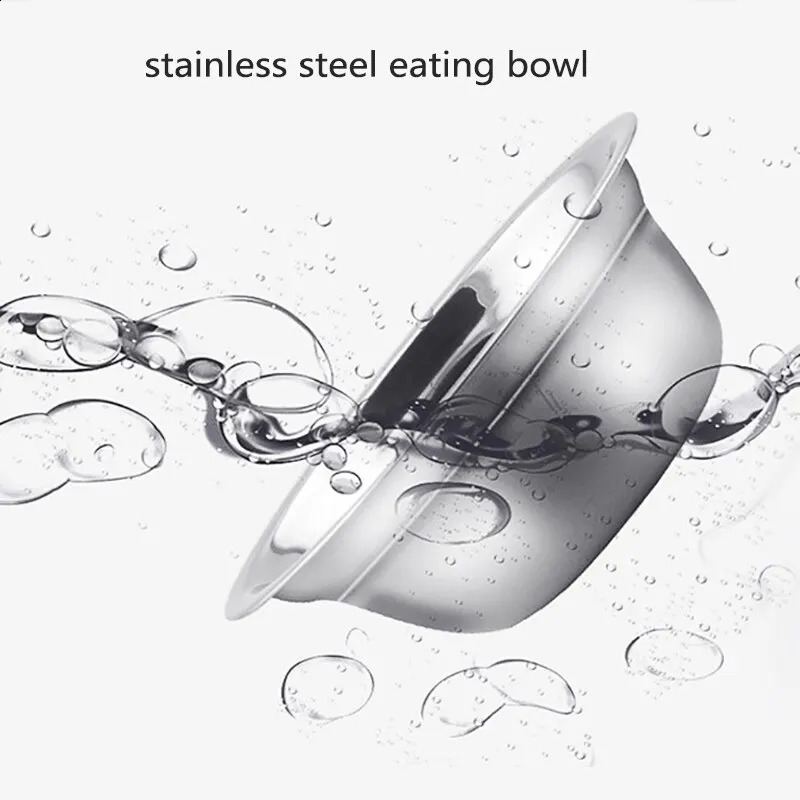Dog And Cat Self-service Feeder Anti-knock Double Bowl Water Bottle Pet Supplies Stainless Steel Feeder Cat Drinking Fountain 240723