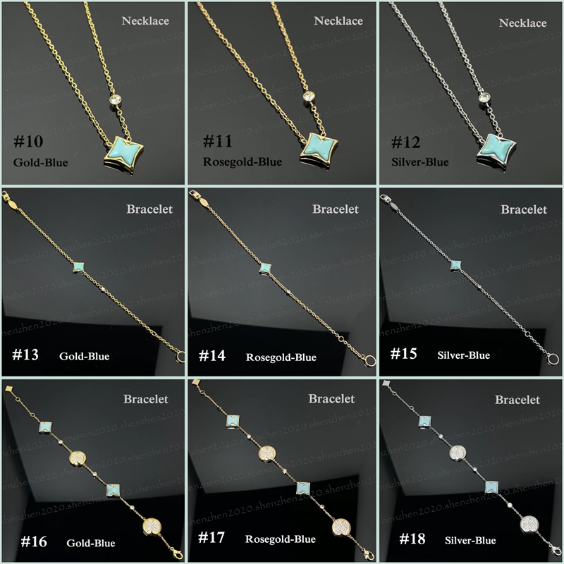 Fashion Ring Flower Opening Bracelet and Clover Flowers Opening Rings Necklace with Gift Box