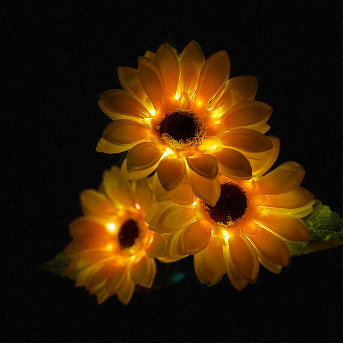 Solar Single Head Sunflower Park Simulation Flower Landscape Light Garden Outdoor Yard Decoration Light Ground Plug Lawn Lights