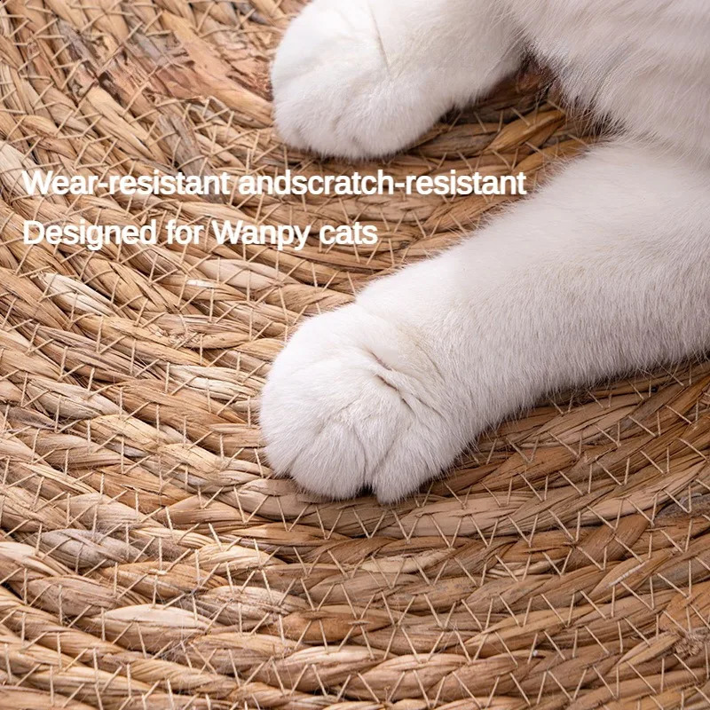 Vine-woven Cat Bed Sleeping Pad Cannot Catch The Slag And Grab The Basin. Scratching Post Sofa Mats Furniture Protector