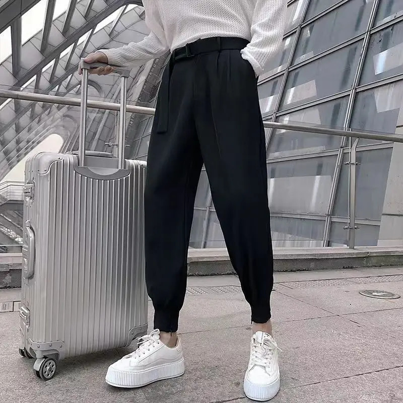 2838 size fashionable mens casual suit pants Korean ultrathin classic harem wild retro loose solid highquality sportswear 240816