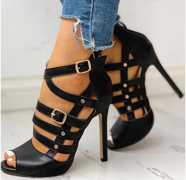 Dress Shoes Designer Sandals Zapatos De Mujer 2024 High Heels Fashion Summer Sexy Stiletto Peep Toe Wedding Party For Women Pumps FV96