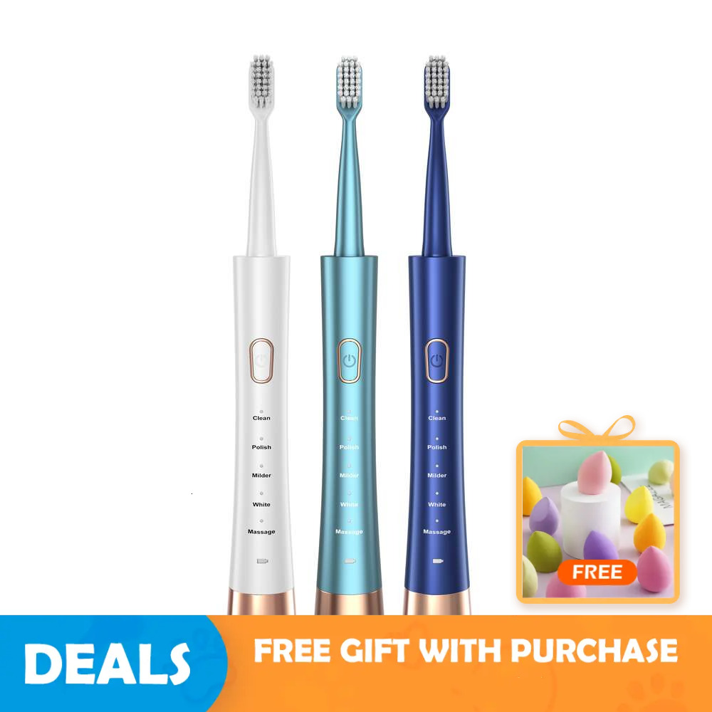 Jianpai Adult Male and Female Hollow Cup Motor Type-c Charging 5-gear Mode Sonic Electric Toothbrush F618-32