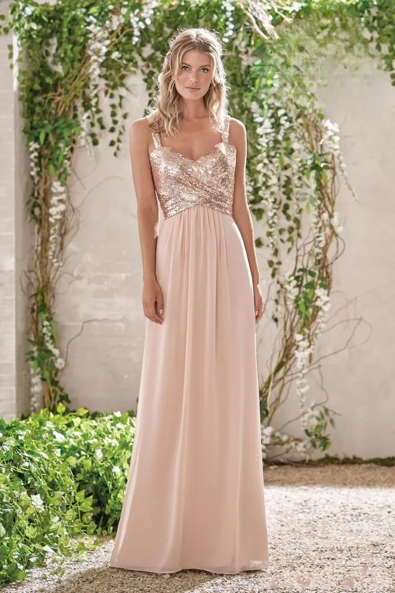 Bridesmaid Dresses Long Country Custom Made A-e Chiffon or Length Jewel Zip Maid Of the Honor Gown For Wedding Guest